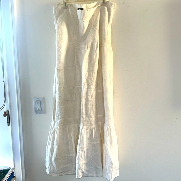 Rare Anthropologie FEI linen Patchwork maxi skirt - Picture 1 of 13